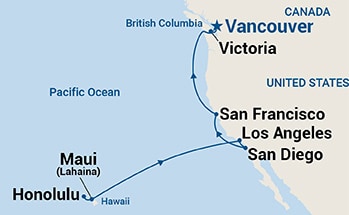 13-Day Hawaii & British Columbia Itinerary Map